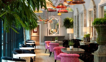 Ham Yard Hotel Pink Chair in London