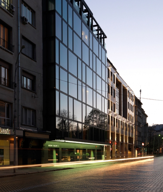 Sense Hotel Sofia Bulgaria Design Hotels Sense Hotel Sofia Facade Sundown In